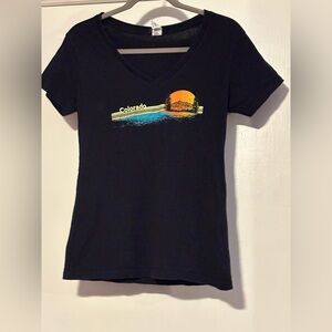 Colorado Sunset Graphic V-Neck Women's Tee